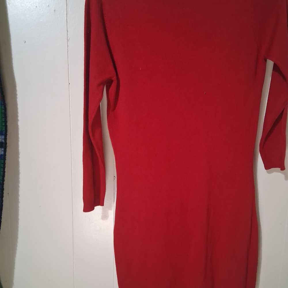 Derek Heart Red Mini Dress with White Accents - Picture 3 of 3